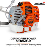 MTM 62cc 7in1 Brush Cutter Garden Multi-Tool , Pole Hedge & Line Trimmer, Bullhorn Handle, 12 Tree Trimming Pruning - Top-Down View