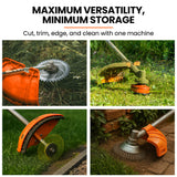 MTM 62cc 7in1 Brush Cutter Garden Multi-Tool , Pole Hedge & Line Trimmer, Bullhorn Handle, 12 Tree Trimming Pruning - Rear View