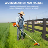 MTM 62cc 7in1 Brush Cutter Garden Multi-Tool , Pole Hedge & Line Trimmer, Bullhorn Handle, 12 Tree Trimming Pruning - Close-Up Angle