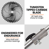 MTM 62cc 7in1 Brush Cutter Garden Multi-Tool , Pole Hedge & Line Trimmer, Bullhorn Handle, 12 Tree Trimming Pruning - Low Angle