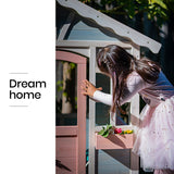 ROVO KIDS Cubby House, Outdoor Wooden DIY Timber Cottage Style Playhouse, for Children - Side View