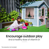 ROVO KIDS Cubby House, Outdoor Wooden DIY Timber Cottage Style Playhouse, for Children - Rear View