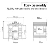 ROVO KIDS Cubby House, Wooden Outdoor DIY Timber Cottage Style Playhouse, for Children - Front View
