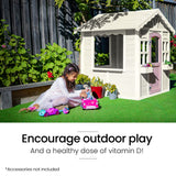 ROVO KIDS Cubby House, Wooden Outdoor DIY Timber Cottage Style Playhouse, for Children - Rear View