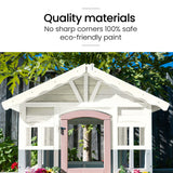 ROVO KIDS Cubby House, Wooden Outdoor DIY Timber Cottage Style Playhouse, for Children - Extra Image
