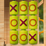 ROVO KIDS Wooden Tower Cubby House with Slide, Sandpit, Climbing Wall, Noughts & Crosses, Natural Colour - Side View
