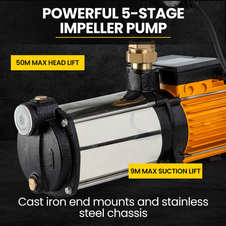 Protege Multi Stage Water Pump High Pressure Rain Tank Garden Farm House, image 4
