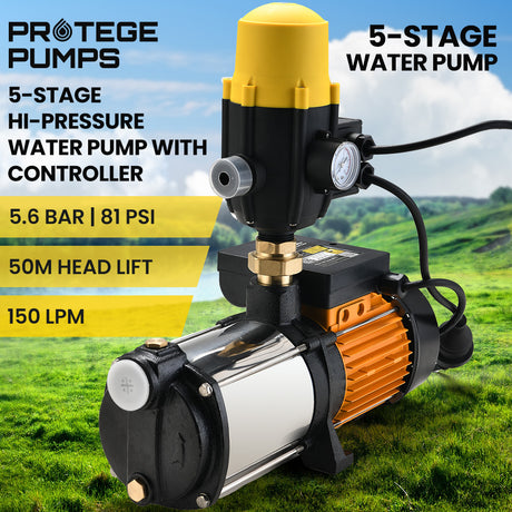Protege Multi Stage Water Pump High Pressure Rain Tank Garden Farm House, image 10
