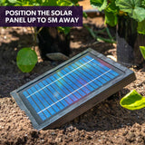 PROTEGE Water Fountain Solar Powered 3 Tiered Battery Outdoor Bird Bath with LED Lights - Side View