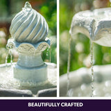 PROTEGE 3 Tier Solar Powered Water Feature Fountain Bird Bath - Light Grey - Top-Down View