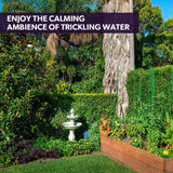 PROTEGE 3 Tier Solar Powered Water Feature Fountain Bird Bath - Light Grey - 45-Degree Angle