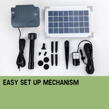Protege 25W Solar Powered Fountain Submersible Water Pump with Battery Pond Kit Garden - Side View