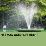 Protege 25W Solar Powered Fountain Submersible Water Pump with Battery Pond Kit Garden - Top-Down View