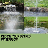 Protege 25W Solar Powered Fountain Submersible Water Pump with Battery Pond Kit Garden - Low Angle