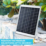 PROTEGE 10W Solar Powered Water Fountain Pump Pond Kit with Eco Filter Box - Side View