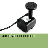 PROTEGE 5W Solar Powered Fountain Submersible Water Pump Panel Kit Garden Pond - Side View