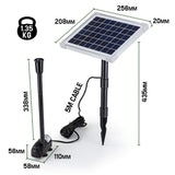 Protege 20W Solar Fountain Submersible Water Pump Power Panel Kit Garden Pond - Rear View