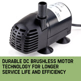 Protege 50W Solar Powered Fountain Submersible Water Pump Pond Kit Power Garden Panel - Side View
