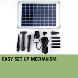 Protege 50W Solar Powered Fountain Submersible Water Pump Pond Kit Power Garden Panel - Top-Down View