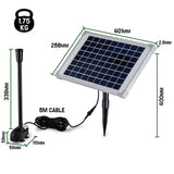 Protege 50W Solar Powered Fountain Submersible Water Pump Pond Kit Power Garden Panel - Rear View