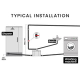 PROTEGE Grey Water Pump, with 3 Inlet, for House, Bathroom, Shower, Sink, Washing Machine - Close-Up Angle