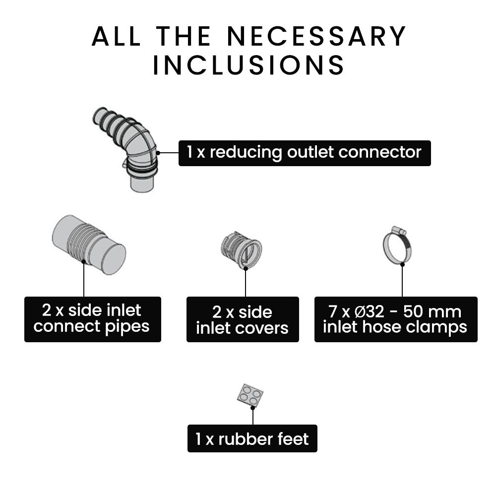 PROTEGE Grey Water Pump, with 3 Inlet, for House, Bathroom, Shower, Sink, Washing Machine