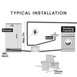 PROTEGE Macerator Pump, with 4 Inlet, for P-Trap Toilet, House, Bathroom, Shower, Sink, Washing Machine - Rear View