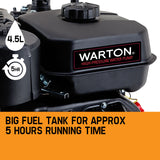WARTON 8HP 1.5 1 Petrol High Pressure Water Transfer Pump Fire Irrigation - Rear View