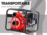 WARTON 8HP 3 Petrol Trash Water Transfer Pump Pressure Firefighting Irrigation - Low Angle