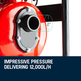 WARTON Petrol Water Pump 8HP Fire Fighting High Pressure Transfer Irrigation 4 - Front View