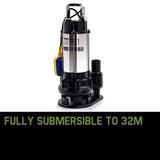 PROTEGE 2250W Submersible Dirty Water Pump Sewage Bore Septic Tank Well Sewerage - Side View