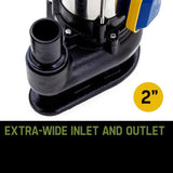 PROTEGE 2250W Submersible Dirty Water Pump Sewage Bore Septic Tank Well Sewerage - Rear View