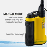 PROTEGE Tight Access Clean/Grey Water Submersible Sump Pump, Integrated Float Switch - 45-Degree Angle