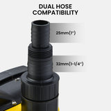 PROTEGE Tight Access Clean/Grey Water Submersible Sump Pump, Integrated Float Switch - Low Angle