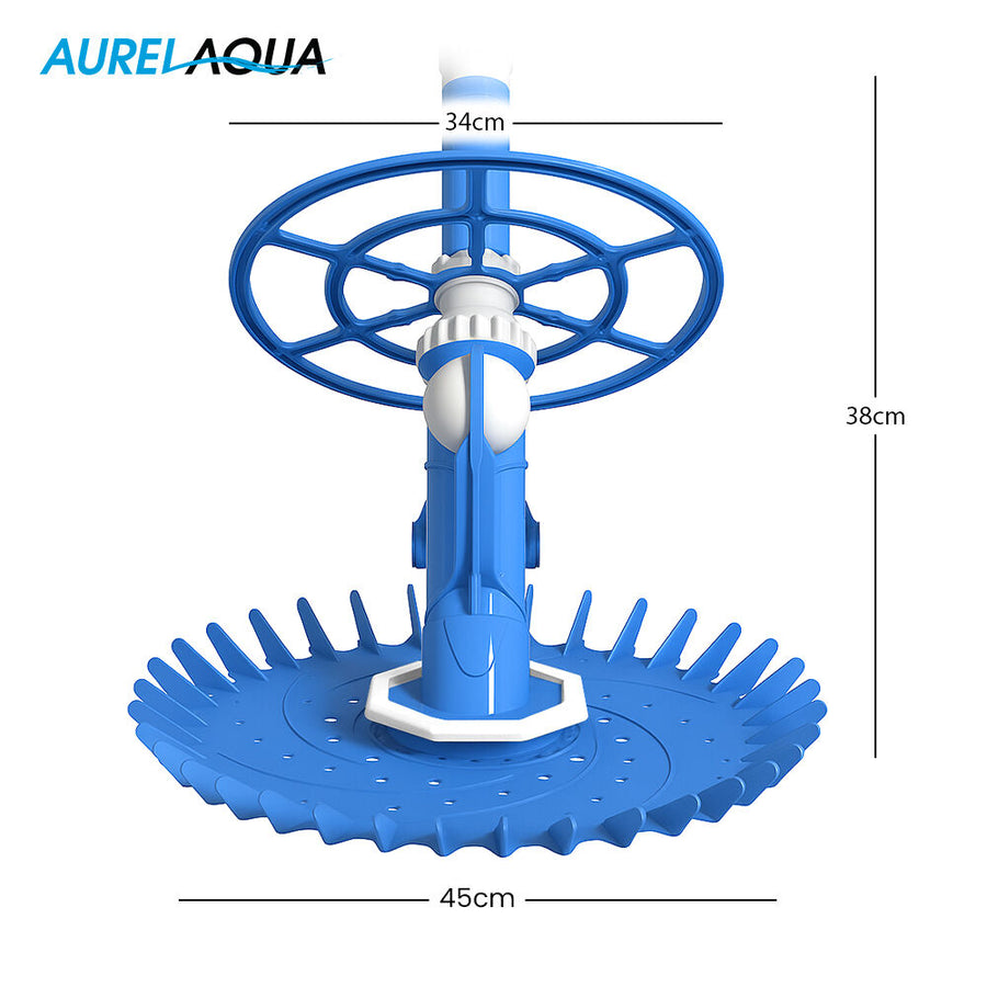 AURELAQUA Automatic Pool Cleaner, Flow-valve Suction Tech for Floors, Walls & Waterline
