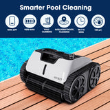 WYBOT Osprey 700 Pro Cordless Robotic Pool Cleaner, Automatic Wall Climbing Vacuum with Strong Suction, Intelligent Path Planning, 90 Min Runtime, Quick Charge, Ideal for Above/In-ground Pools - Side View