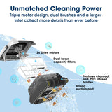 WYBOT Grampus 800 Robotic Pool Cleaner, Automatic Vacuum with Quick Clean, Wall Climbing Capability, Powerful Triple Motors, Large Filter Baskets, Ideal for Large In-Ground Pools - Rear View