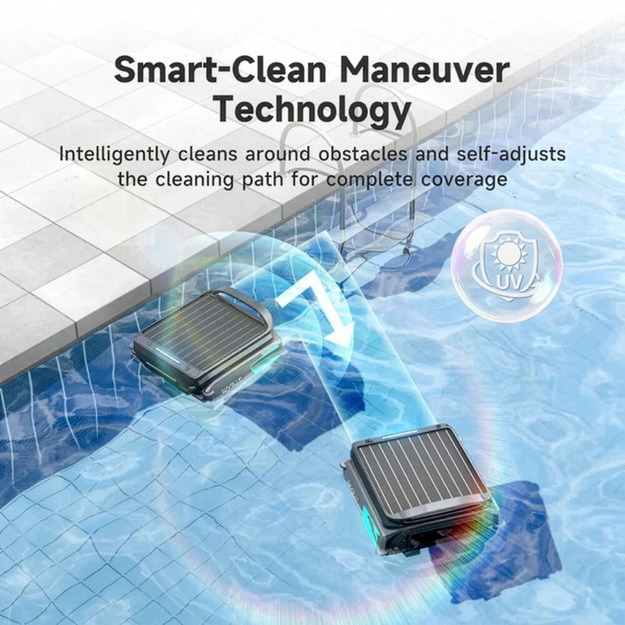 WYBOT F1 Solar Robotic Pool Skimmer, Large 7L Basket, APP Control and Customisable Route, Automatic Cleaner of Leaves and Fine Debris