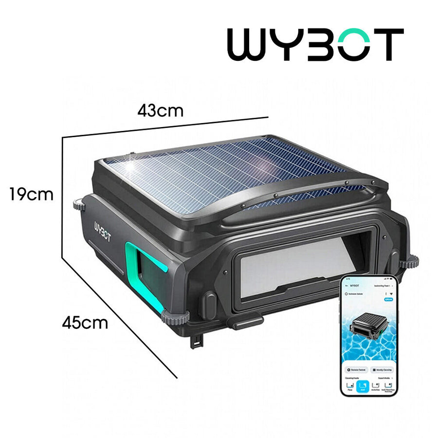 WYBOT F1 Solar Robotic Pool Skimmer, Large 7L Basket, APP Control and Customisable Route, Automatic Cleaner of Leaves and Fine Debris