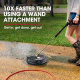 Jet-USA 15 Nylon Pressure Washer Surface Cleaner, 1/4 Fitting, For Concrete Driveway Patio Floor - Top-Down View
