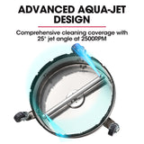 Jet-USA 18 Stainless Steel Pressure Washer Surface Cleaner with Yoke Handlebar, 3/8 Fitting, For Concrete Driveway Patio Floor - Front View