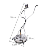 Jet-USA 18 Stainless Steel Pressure Washer Surface Cleaner with Yoke Handlebar, 3/8 Fitting, For Concrete Driveway Patio Floor - Rear View