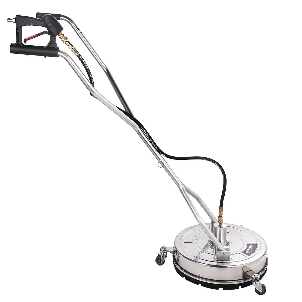 Jet-USA 21 Stainless Steel Pressure Washer Surface Cleaner with Yoke Handlebar, 3/8 Fitting, For Concrete Driveway Patio Floor
