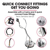Jet-USA 21 Stainless Steel Pressure Washer Surface Cleaner with Yoke Handlebar, 3/8 Fitting, For Concrete Driveway Patio Floor - Extra Image