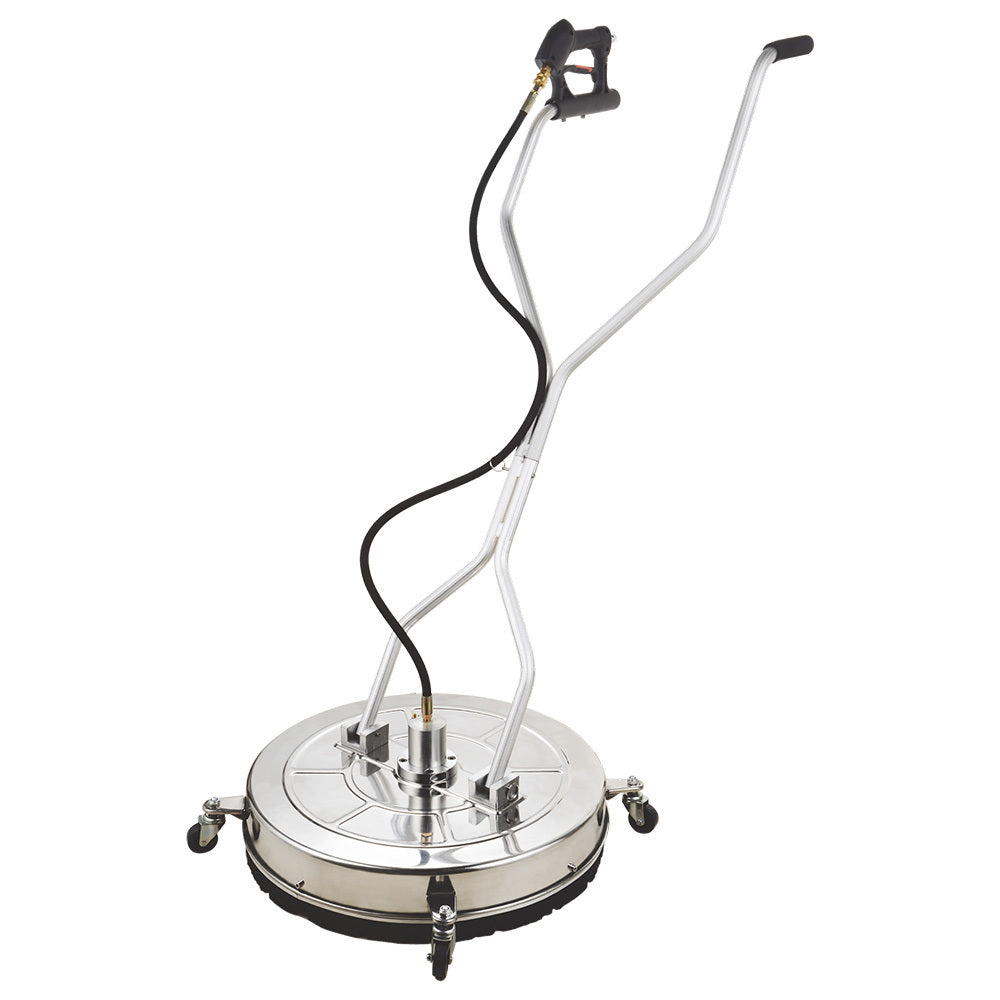 Jet-USA 24 Stainless Steel Pressure Washer Surface Cleaner, 3/8 Fitting, with Yoke Handlebar, For Concrete Driveway Patio Floor