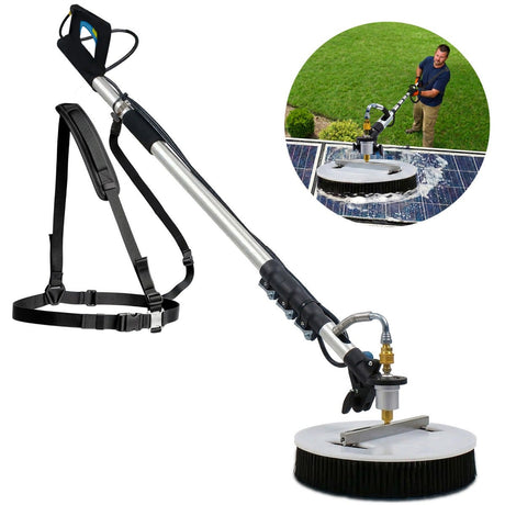JET-USA 5.5m Telescopic Rotary Surface Cleaner Brush, for Solar Panels, Walls, Windows, M22 Pressure Washer