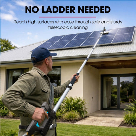 JET-USA 5.5m Telescopic Rotary Surface Cleaner Brush, for Solar Panels, Walls, Windows, M22 Pressure Washer, image 3