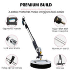 JET-USA 5.5m Telescopic Rotary Surface Cleaner Brush, for Solar Panels, Walls, Windows, M22 Pressure Washer Connection