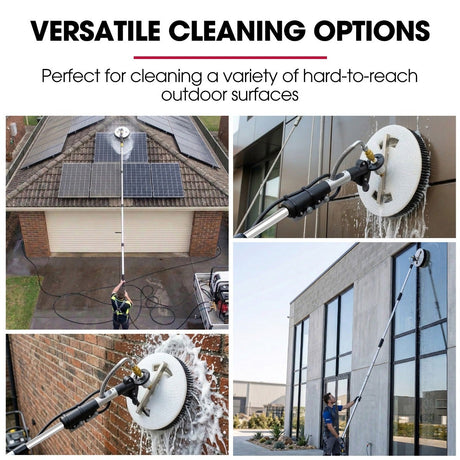 JET-USA 5.5m Telescopic Rotary Surface Cleaner Brush, for Solar Panels, Walls, Windows, M22 Pressure Washer, image 7