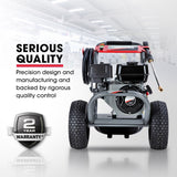 Jet-USA 7HP 4800PSI Petrol High Pressure Washer 4-Stroke Engine Gun Water Cleaner Gurney 9M Hose - Front View